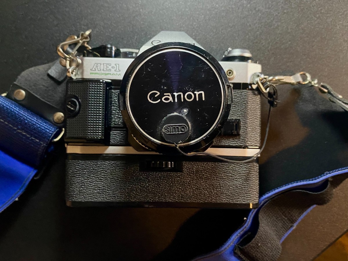 Canon AE-1 SLR Film Camera - Black-Motor Drive & 50mm lens