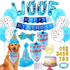 48PCS Pet Dog Puppy Cute Birthday Bandana Hat Bow Tie Balloon Set Party Supplies