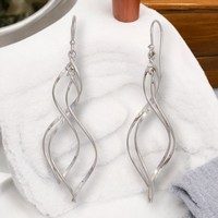 OhrhäNger Spirale 925 Sterling Silber Rhodiniert Ohrringe
