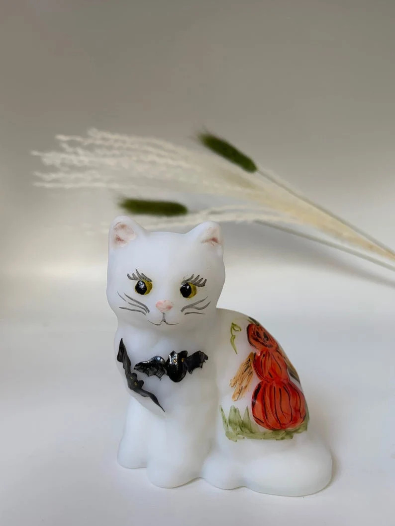 Spooky  Cat Figurines - Hand Painted