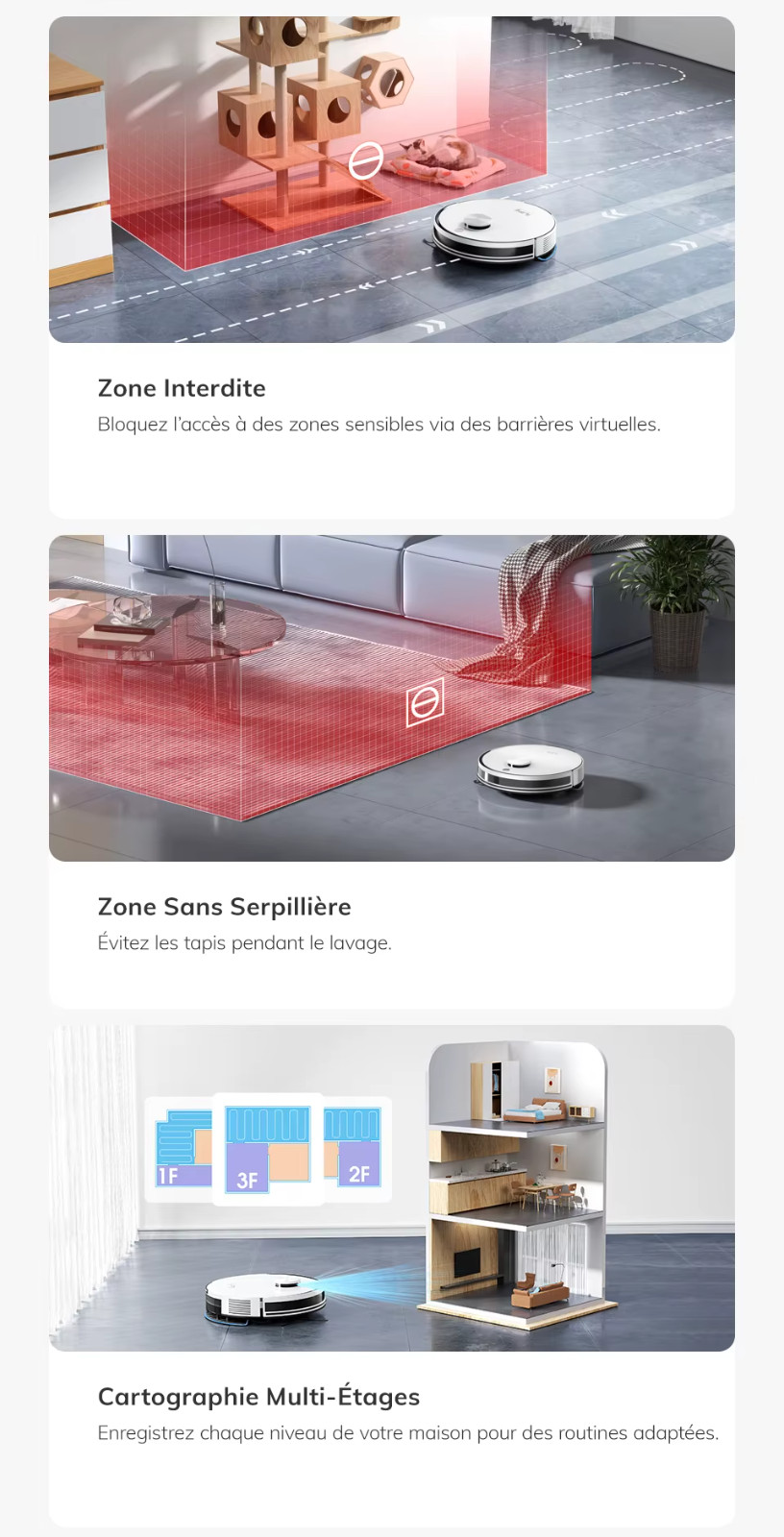 aspirateur robot auto-vidage – vue détaillée