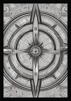 Intimer Kompass Rose gerahmtes Wandbild Poster Leinwanddruck Bild