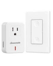 DEWENWILS Remote Control Outlet Wireless Wall Mounted Light Switch , No Wiring