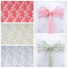 10 Wedding LACE CHAIR SASHES Bows Ties Party Reception Decorations Wholesale