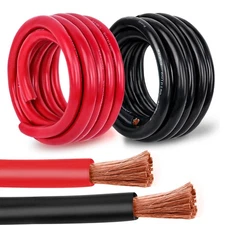 4 Gauge Battery Cable Copper Wire, 10FT Red+10FT Black 4 AWG Welding Cable St...