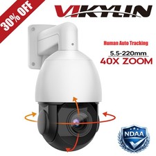 Vikylin 8MP 40X Zoom PoE Security Camera PTZ Auto Tracking Outdoor 2-Way Audio