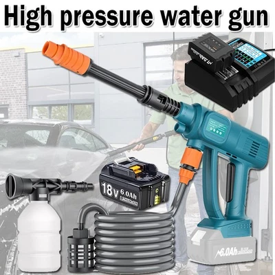 MARKENLOS Für Makita Hochdruckreiniger Auto Mobiler Druckreiniger Spritzpistole+2X18V Akku