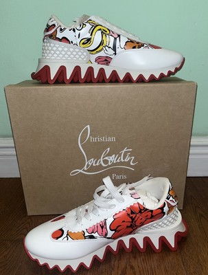 NIB $1095 Christian Louboutin Shun Sudo Loubishark Leather Sneakers 10 US 43 EU