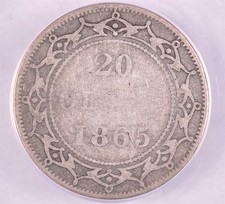 1865 Canada-Newfoundland 20 cent - ANACS Good 6 - ASW 0.1402 KM#4