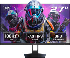 27 Inch QHD Gaming Monitor, 180Hz 1Ms GTG Fast IPS 2K Computer Gamer Monitor, 14
