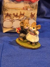 Wee Forest Folk First Kiss White Dress - Retired Valentine WFF - Original Box