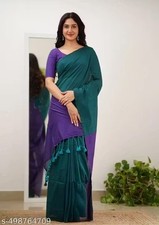 Traditional Khadi Cotton Handmade Saree With Unstitched Bloused Wedding Wear Gif