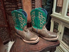 Roper Real Leather Rare Boots Made In Mexico Size Kids 9 