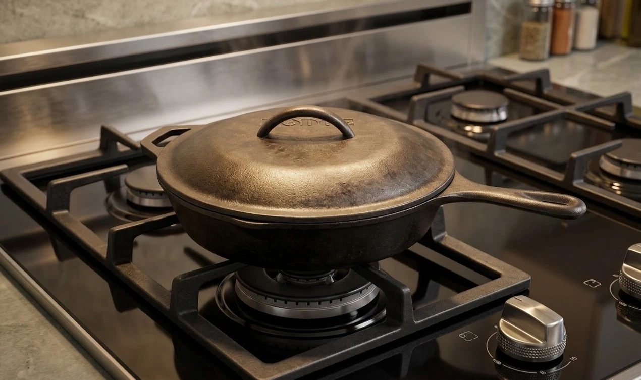 Lodge 10" Cast Iron Skillet w/ Matching Lid – Pre‑Seasoned USA Made