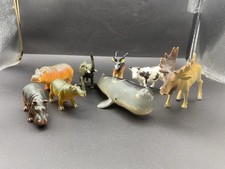 Lot Of 8 Vintage Animal Figures T.M. Plastic Animal Figurines