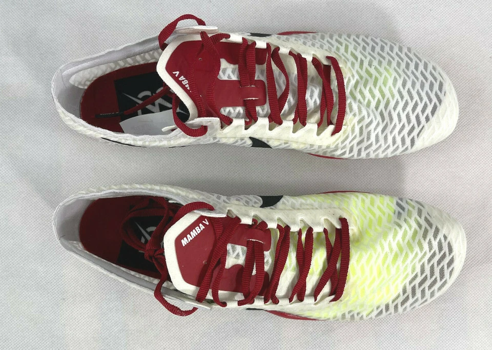 Nike Zoom Mamba V Bowerman Club Track and Field White Red Spikes Men’s Size 7.5 - Image 2 of 4