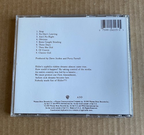 Ritual De Lo Habitual CD Jane's Addiction First Amendment Cover (1990) - Imagen 2 de 6