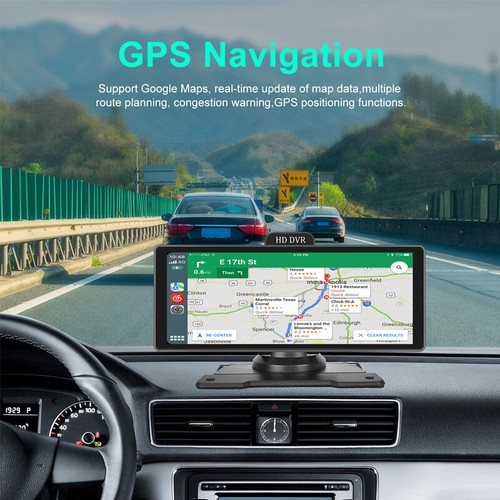 10.26" Touch Screen Car Dash Cam Wireless CarPlay Android Auto Radio ADAS GPS - Picture 9 of 12