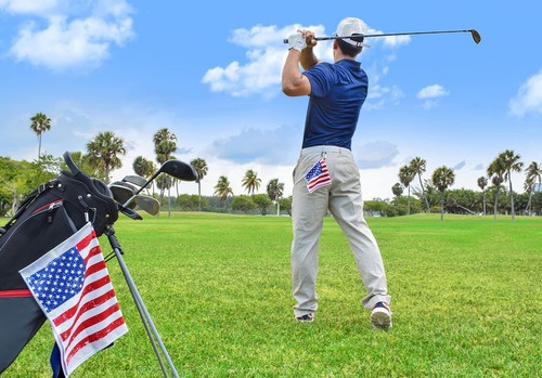 Golf Towel with Clip for Golf Bags for Men & Women, USA Patriotic American Fl... - Picture 7 of 9