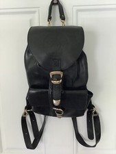 Vintage GIANNI VERSACE COUTURE Black Leather Medusa Backpack