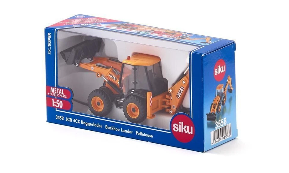 Siku 3558 JCB 4CX Backhoe Loader 1:50 scale JCB digger diggers construction toy - Image 2 of 2