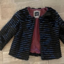 Principles Ben De Lisi Faux Mink Fur Cropped Coat Sz 10 Rt $299