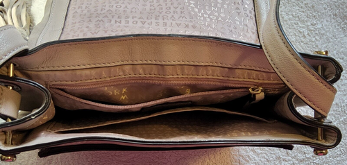 Kate Spade Medium Rianne Pratt Street Leather Crossbody Bag Mortar/Stone - Picture 6 of 10