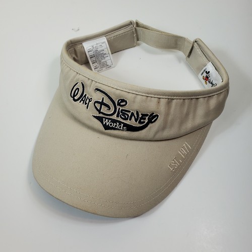 Walt Disney World Khaki Tan Visor Blue 