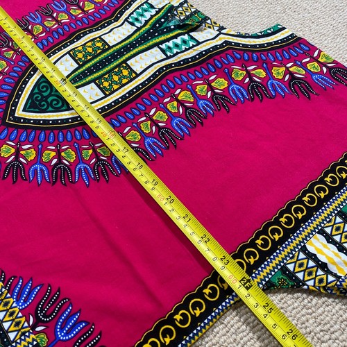 African Dashiki Womens XXL Pink Ethnic Tribal Africa Art Block Print Top - Picture 5 of 9