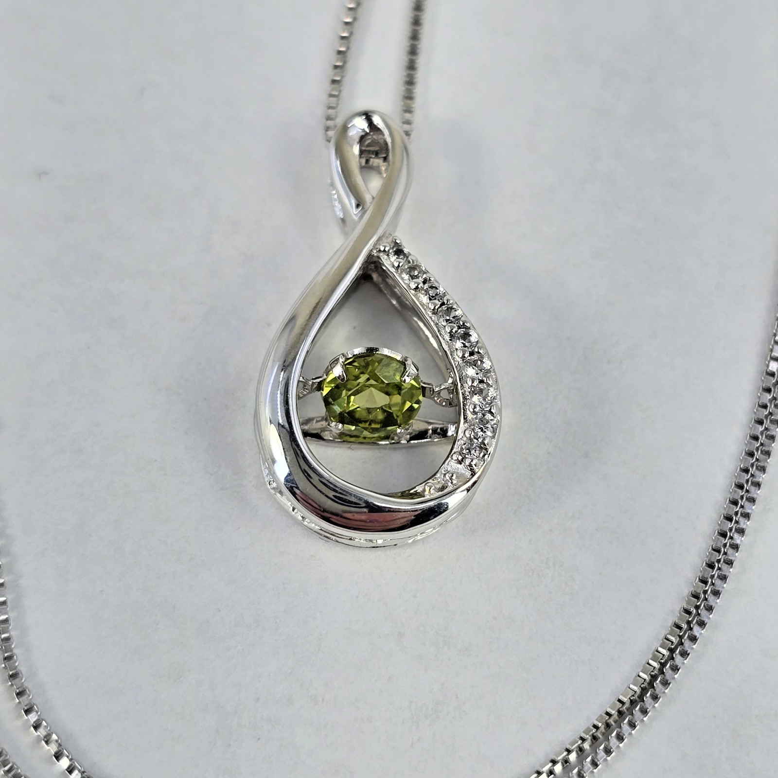 Infinity Loop Sterling Silver Green Tourmaline Di… - image 8