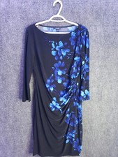 Chaps Floral Ruched Sheath Dress Size L