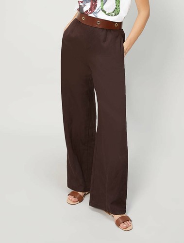 Pantaloni in blend di lino PENNYBLACK pantalone donna marrone primavera  estate21 | eBay