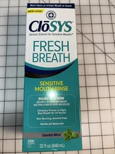 CloSYS Sensitive Rinse Mouthwash Gentle Mint 32 Oz