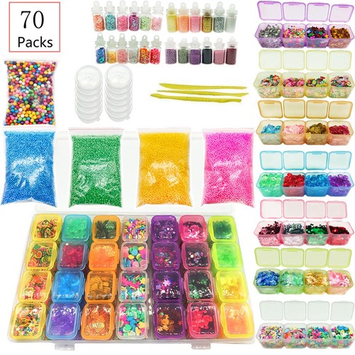 DIY Slime Kit Supplies Clear Crystal Slime Making Kit Slime Foam Beads Glitter - Picture 16 of 21
