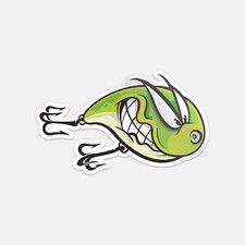Angry Fishing Lure Vinyl Car Bumper Sticker Decal