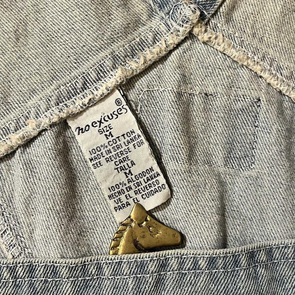 No Excuses Dungarees Shortalls Womens Vintage Bib Cute Bear Overalls Medium - Image 3 of 4