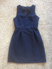 4. Collective Anthropologie Dark Blue Blue Black Lace Sheath Dress Size 4 NWT