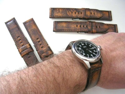 BONOOL Cinturino Per Orologio In Pelle Bovina Italiana 20mm 21mm 22mm Cinturino Per Orologio Marrone Blu Nero Per Cinturini Per Orologi IWC PILOT Mark PORTUGIESER PORTOFINO - Foto 5