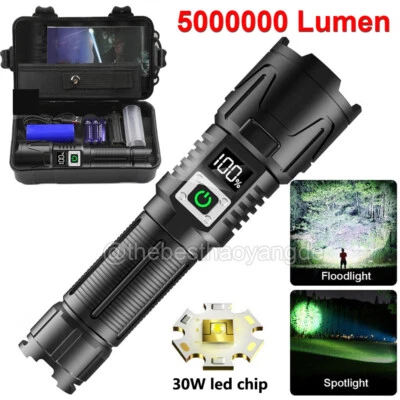 MARKENLOS 5000000 Lumen Taschenlampe LED USB Taktisches Fackel Arbeitslicht 5000 Meter DE