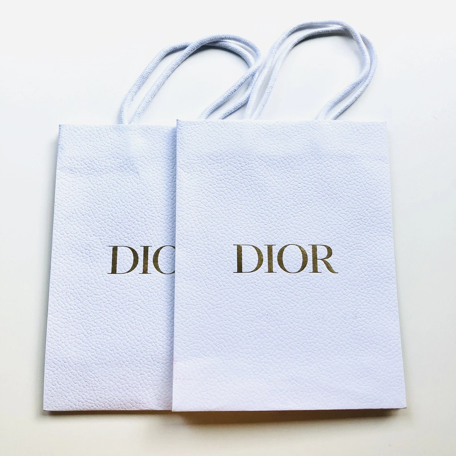 2 pièces   Sac à provisions en papier cadeau Dior petit en blanc L 10