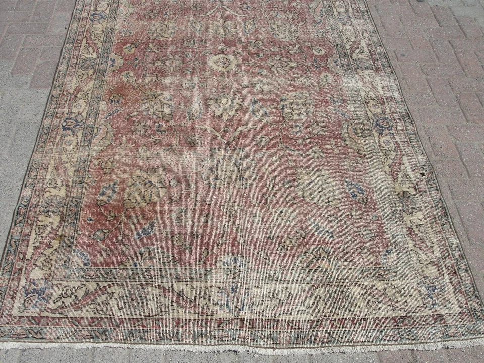 handmade rug, area rug, vintage wool rug, oushak rug , home decor, carpet rug, - Image 2 of 4