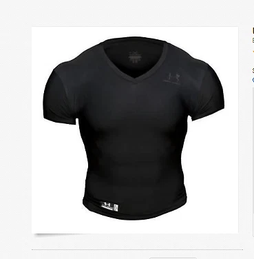 Under Armour 1216010 Men s Black V Neck HeatGear Compression Tee Size X Large