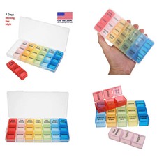 US 7 Day 3 Times Medicine Pill Week Tablet Sort Organizer Storage Container Case