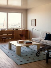 Antik Blau Schweden Teppich Vintage Kelim Handarbeit Flachgewebe Boho Großflä...