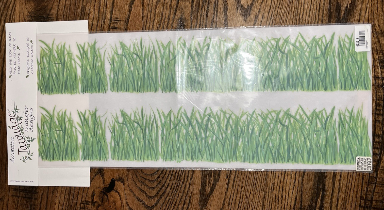 FILA Trasferimenti Rub On Erba Corta 2 Fogli da 2 File 24" x 10" Nuovi con scatola