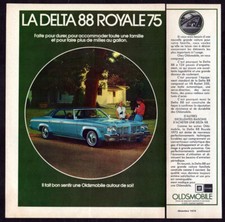 1975 OLDSMOBILE Delta 88 Royale Vintage Original 2 pages Print AD Blue car photo