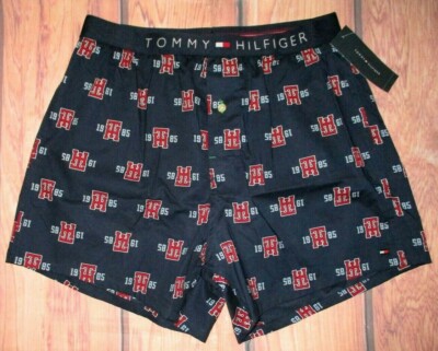 MENS TOMMY HILFIGER BLUE SLIM FIT BOXER SHORTS SIZE S (28/30)