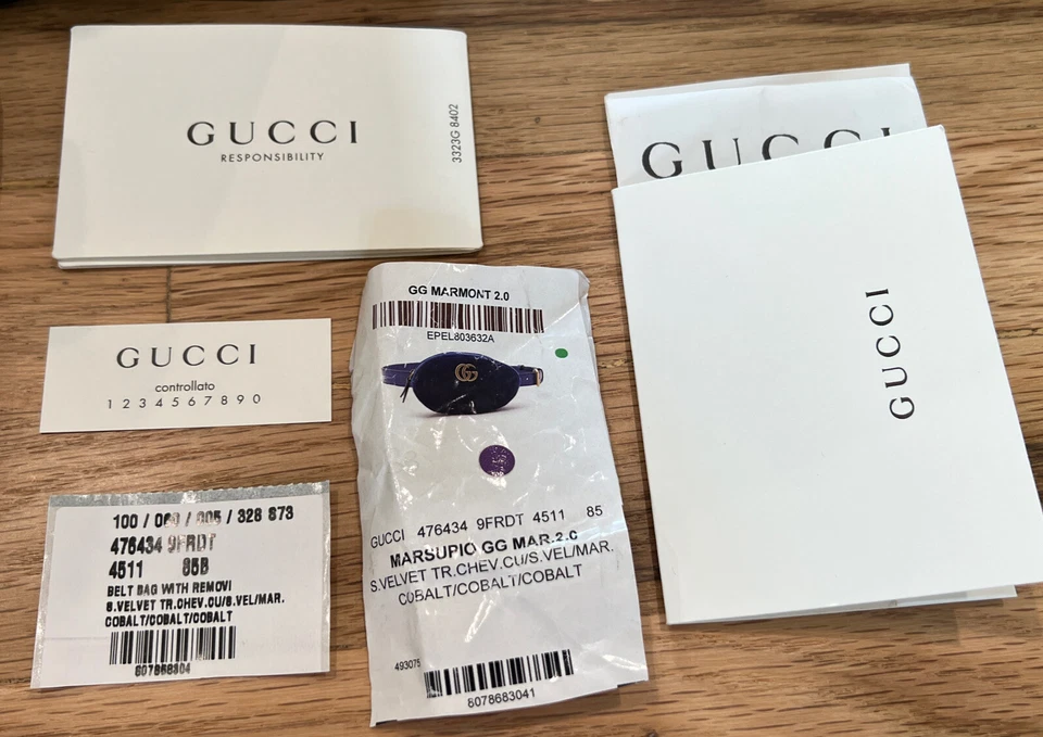 NUEVO CON ETIQUETAS Gucci Marmont 2.0 Bolso Cinturón Riñonera Cintura Talla 85 cm Azul Cobalto Bandolera Foto 4 de 4