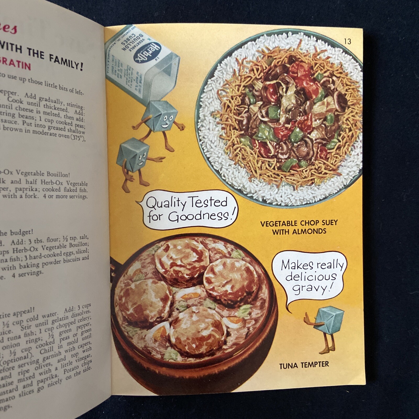 Vintage Herb-Ox Money-Saving Magic Booklet 25 Delicious Menus and Recipes...