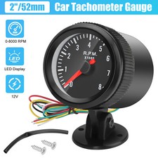 2 52mm 0-8000 Rpm Car Tachometer Gauge Meter White Led Backlight Night Vision 2 52mm 0-8000 Rpm Car Tachometer Gauge Meter White Led Backlight Night Vision